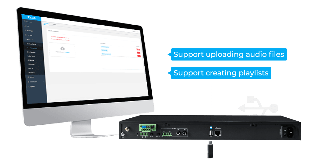 USB Audio Storage and Scheduled Playback