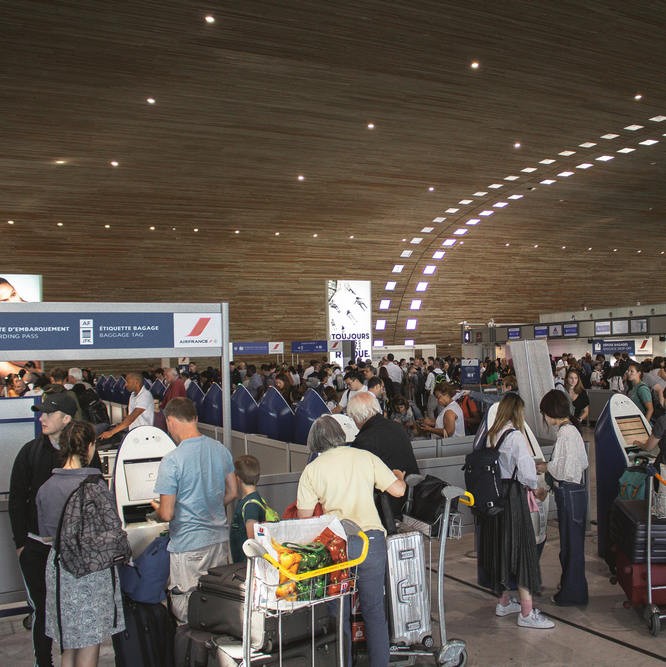 Airport security check area speaker and intercom
